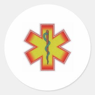 Adesivo Redondo vermelho & laranja & verde