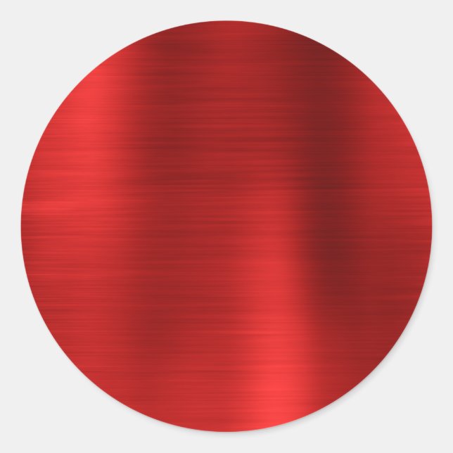 Adesivo Redondo Vermelho Metálico Falso em Branco (Frente)