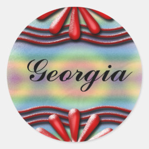 Adesivo Redondo Vermelho Nameplate