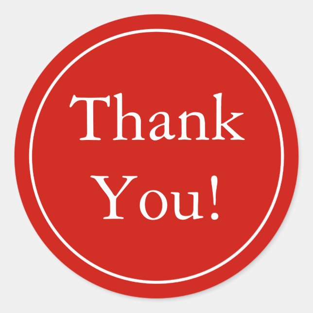 Adesivo Redondo Vermelho Personalizado Obrigado Pinheiros e Etique (Frente)