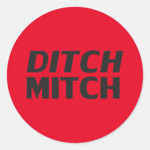 Adesivo Redondo Vermelho preto "Ditch Mitch"