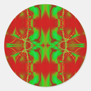 Adesivo Redondo vermelho verde-claro