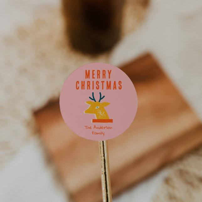 Adesivo Redondo Vermelhos Vermelhos-Rosa-Rosa-Vermelhos Retrô de N (Criador carregado)