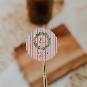 Adesivo Redondo Vermelhos Vermelhos Vermelhos, Traços de Natal Ver