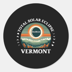 Adesivo Redondo Vermont Eclipse 4.08.24 América Total Eclips Solar