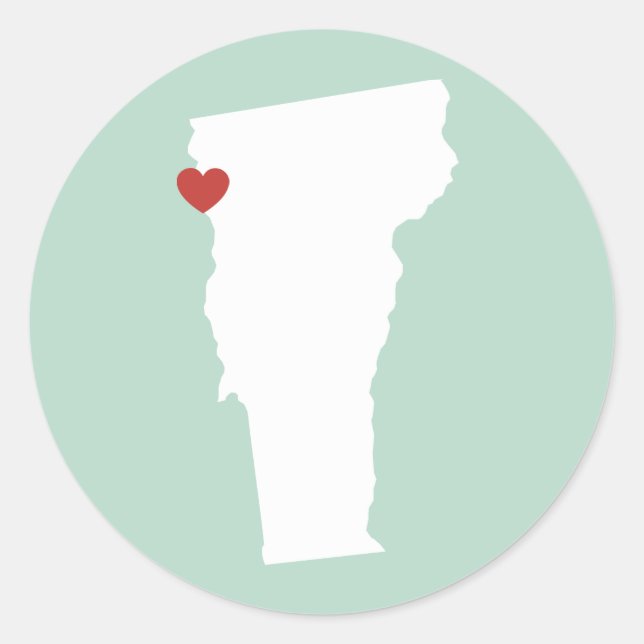 Adesivo Redondo Vermont Love - Customizable Sticker (Frente)