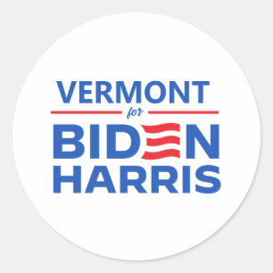 Adesivo Redondo Vermont para Biden Harris