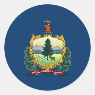 Adesivo Redondo Vermont State Flag EUA