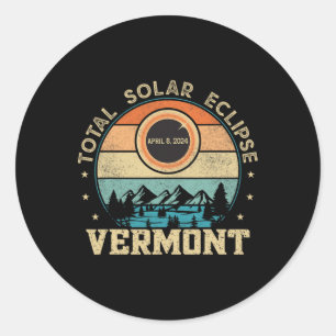 Adesivo Redondo Vermont Total Solar Eclipse 8 de abril de 2024 Men
