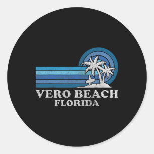 Adesivo Redondo Vero Beach Family Summer Vacage Vintage