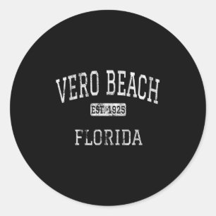Adesivo Redondo Vero Beach Flórida Fl Vintage
