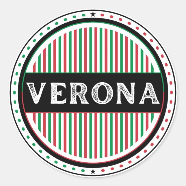 Adesivo Redondo Verona City Pride Emblem – Italian Identity (Frente)