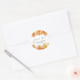 Adesivo Redondo Verona Sunset Watercolor Florals Obrigado Casament