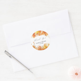 Adesivo Redondo Verona Sunset Watercolor Florals Obrigado Casament
