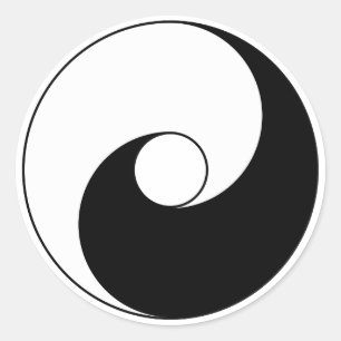 Adesivo Redondo Versão antiga de Taijitu por Lai Zhi-De Yin Yang