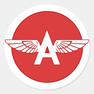 Adesivo Redondo Versão plana do círculo vermelho da gasolina Flyin