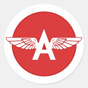 Adesivo Redondo Versão plana do círculo vermelho da gasolina Flyin