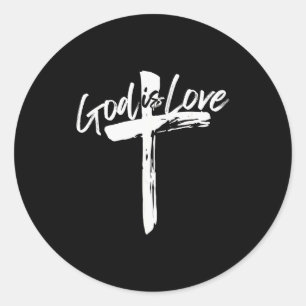 Adesivo Redondo Versículo Bíblico João 4_8 Deus É Amor Fé Cristã 