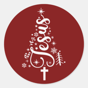 Adesivo Redondo Versículo da Bíblia de Natal Cristão Jesus Fé