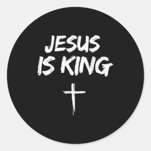 Adesivo Redondo Versículo da Bíblia O Jesus É Rei João 14_6 Cristã