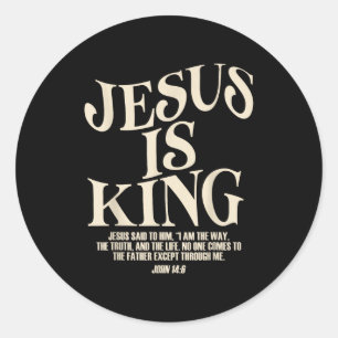 Adesivo Redondo Versículo da Bíblia O Jesus É Rei João 14_6 Deus C