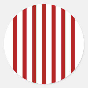 Adesivo Redondo Verticais Verticais Vermelhos - Vermelho e Branco