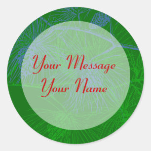 Adesivo Redondo Vertical Pine Red Letters Personal Holidkers