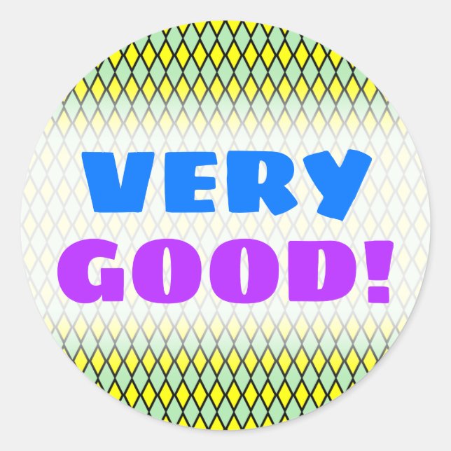 Adesivo Redondo VERY GOOD!; Yellow and Green Diamond Shape Pattern (Frente)