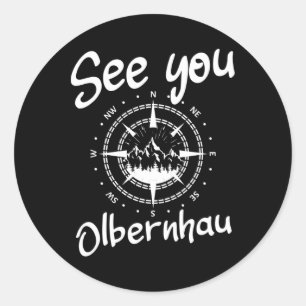 Adesivo Redondo Vês-Te A Caminhar De Olbernhau Alemanha Férias Ski