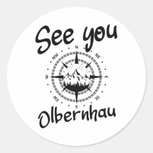 Adesivo Redondo Vês-Te A Caminhar De Olbernhau Alemanha Férias Ski