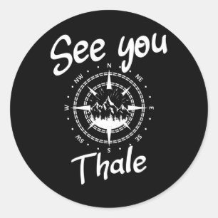 Adesivo Redondo Vês-Te A Caminhar Na Alemanha, Férias De Esqui Com