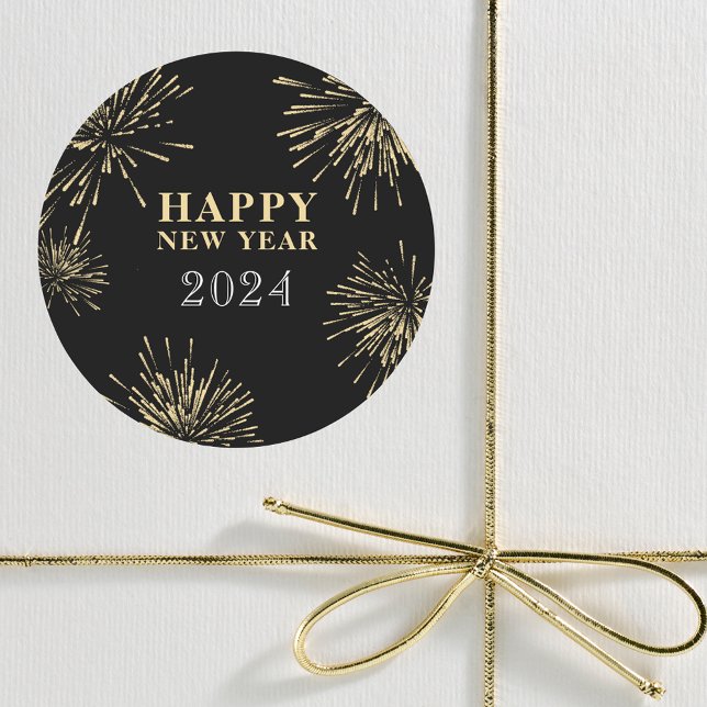 Adesivo Redondo Véspera de Ano Novo (Criador carregado)