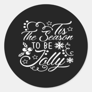 Adesivo Redondo Véspera De Natal Feliz Natal Esta É A Época Jolly