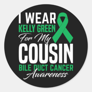 Adesivo Redondo Veste Kelly Green Para O Meu Primo Bile Duct Cance