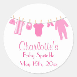 Adesivo Redondo Vestes cor-de-rosa Vidraças Bebê Vinhetas
