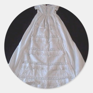 Adesivo Redondo Vestido antigo de Chrstening do laço do Ayrshire