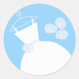 Adesivo Redondo Vestido azul de Casamento