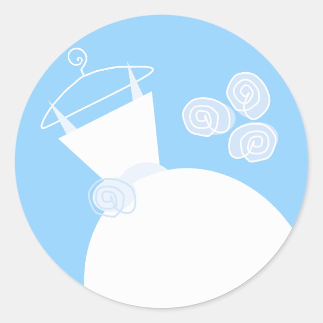 Adesivo Redondo Vestido azul de Casamento (Frente)