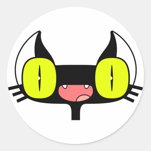 Adesivo Redondo Vestido com um Gatinho Engraçado (Frente)