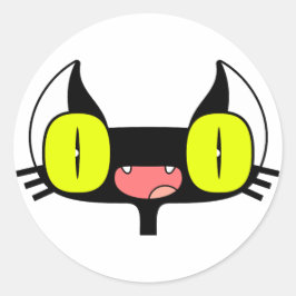 Adesivo Redondo Vestido com um Gatinho Engraçado