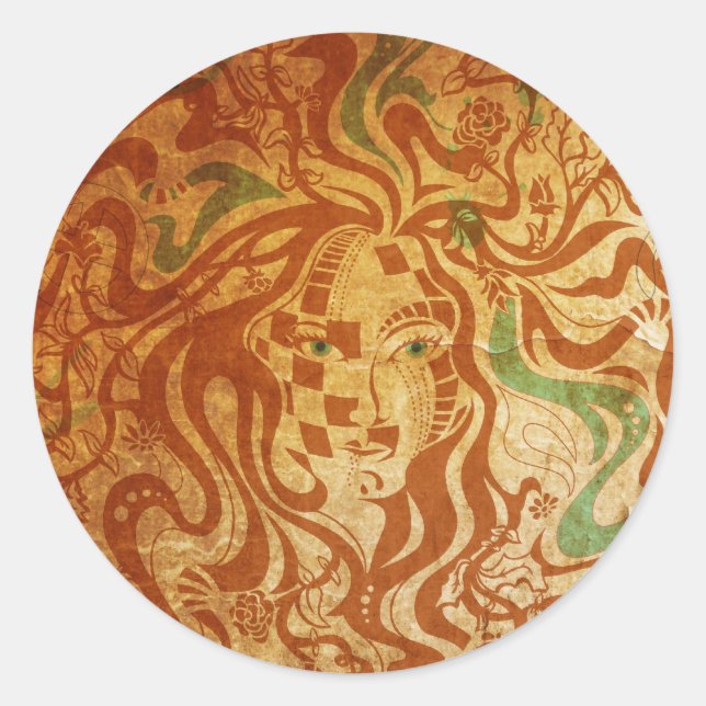 Adesivo Redondo Vestido da Deusa (Frente)