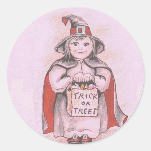 Adesivo Redondo Vestido de bruxa (Frente)