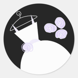 Adesivo Redondo Vestido de Casamento