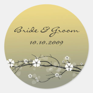 Adesivo Redondo Vestido de Casamento