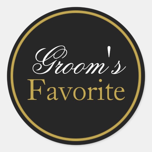 Adesivo Redondo Vestido de Casamento Favorito do Groom, branco Dou (Frente)