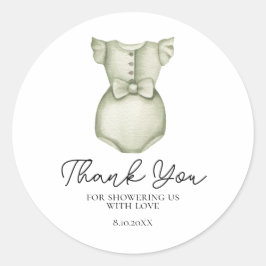 Adesivo Redondo Vestido de Chá de fraldas para Garota de Boho Boni