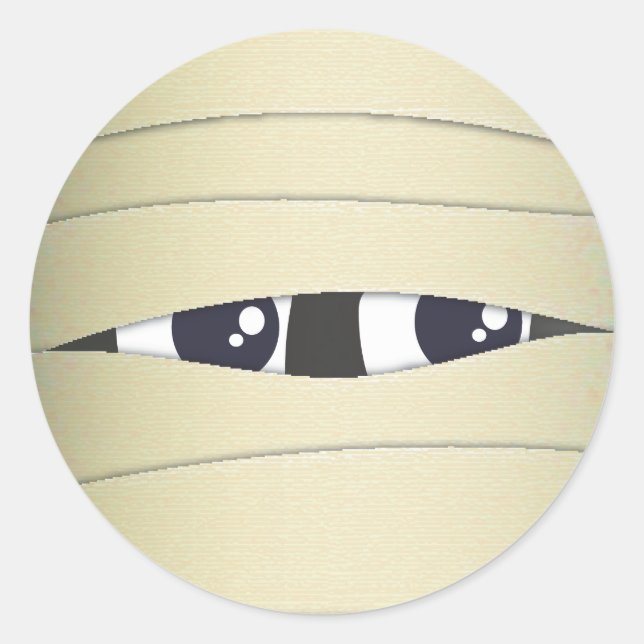 Adesivo Redondo Vestido de Dia das Bruxas da Múmia Bonita (Frente)