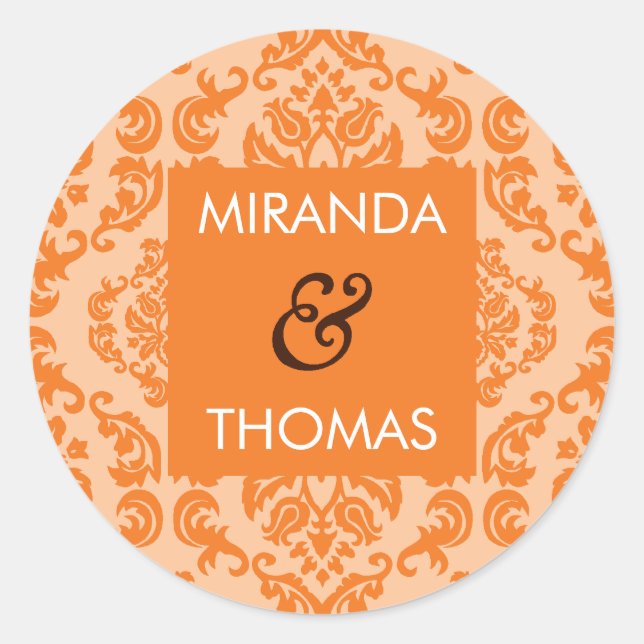 Adesivo Redondo VESTIDO DE MADEIRA/SELO: Cores damascos 8A (Frente)