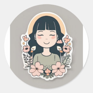 Adesivo Redondo Vestido de Nap de Gato Louco