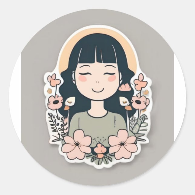 Adesivo Redondo Vestido de Nap de Gato Louco (Frente)